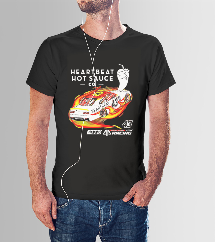 Heartbeat Hot Sauce Co Ryan Ellis 43 Alpha Prime Racing T-Shirt