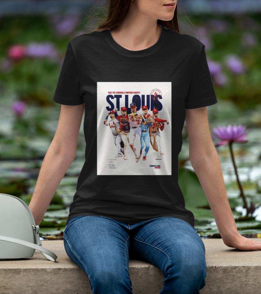 Take The Cardinals Uniform Survey St Louis Historic Baseball Players T-Shirt