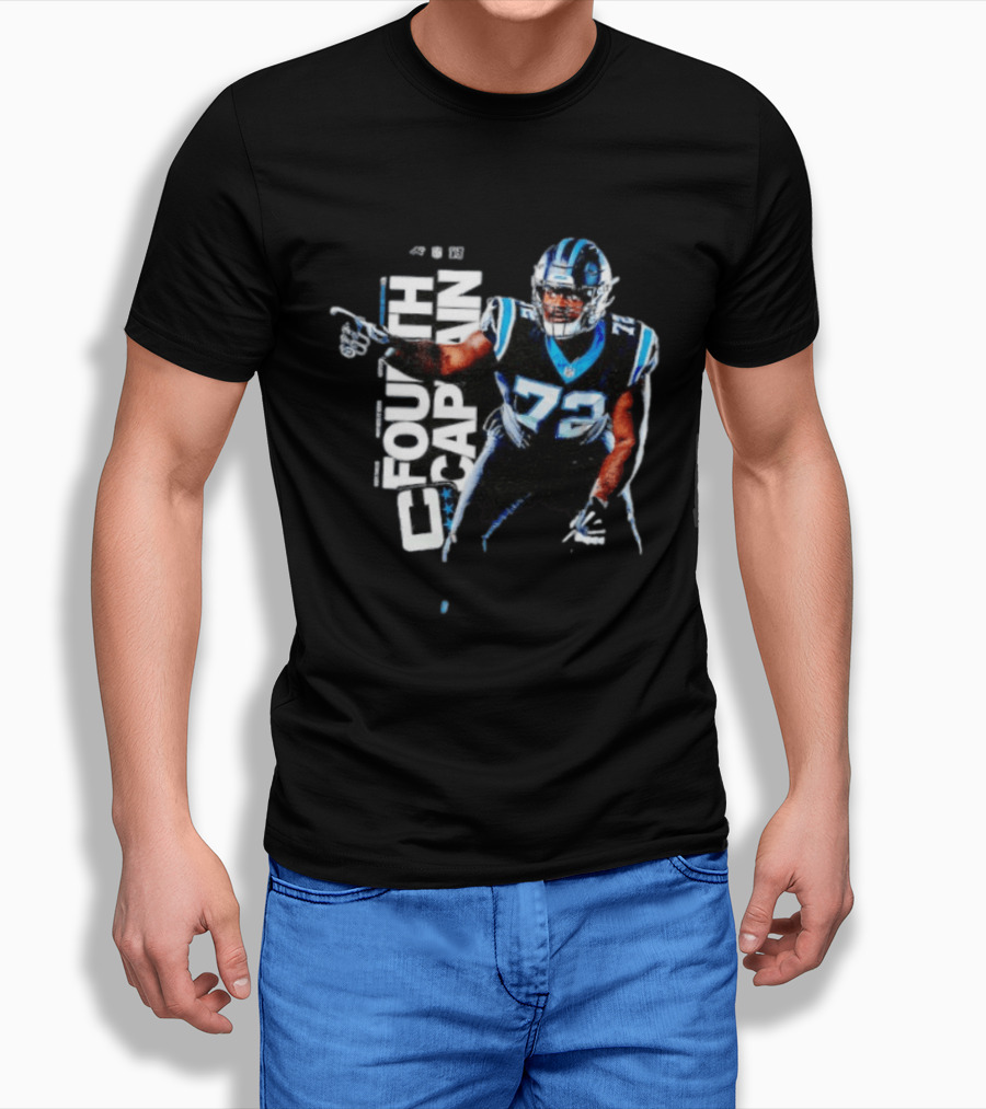 Taylor Moton Carolina Panthers Number 72 Fourth Captain T-Shirt