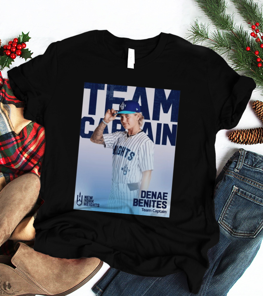 Team Captain Denae Benites New York Heights Baseball Team T-Shirt