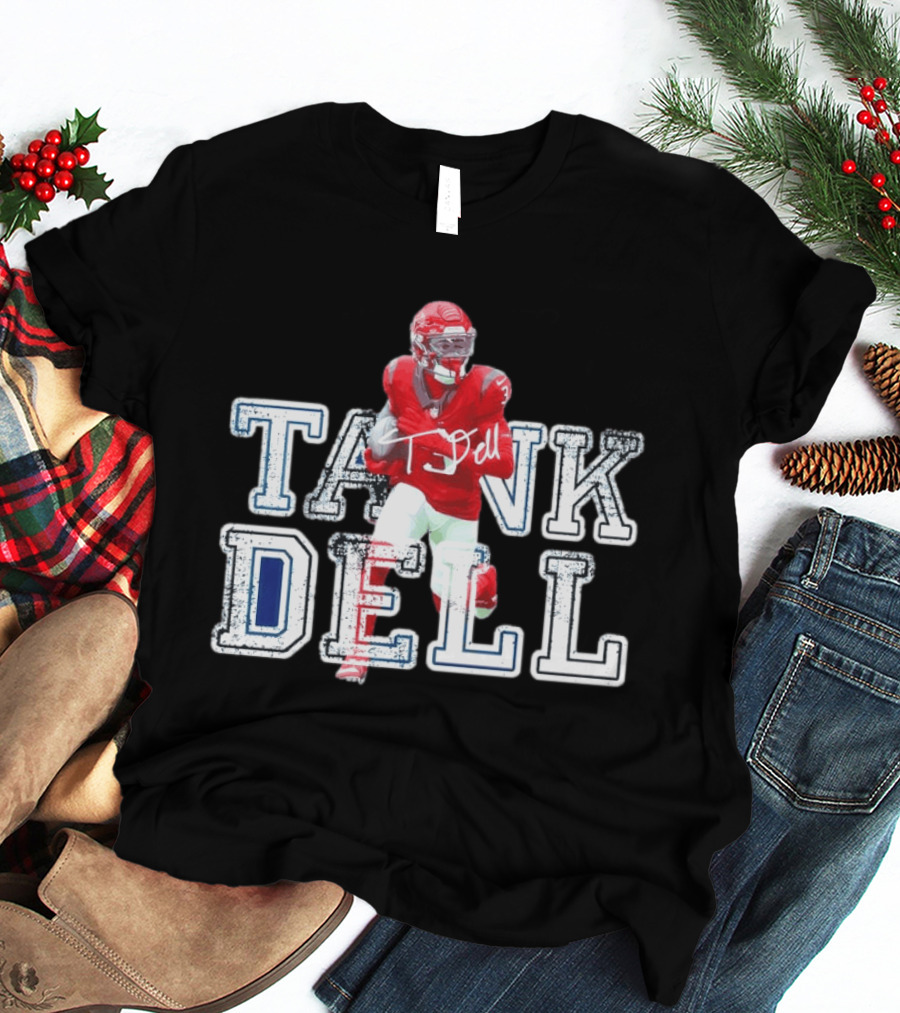 Houston Texans Tank Dell Football Player Run Action T-Shirt