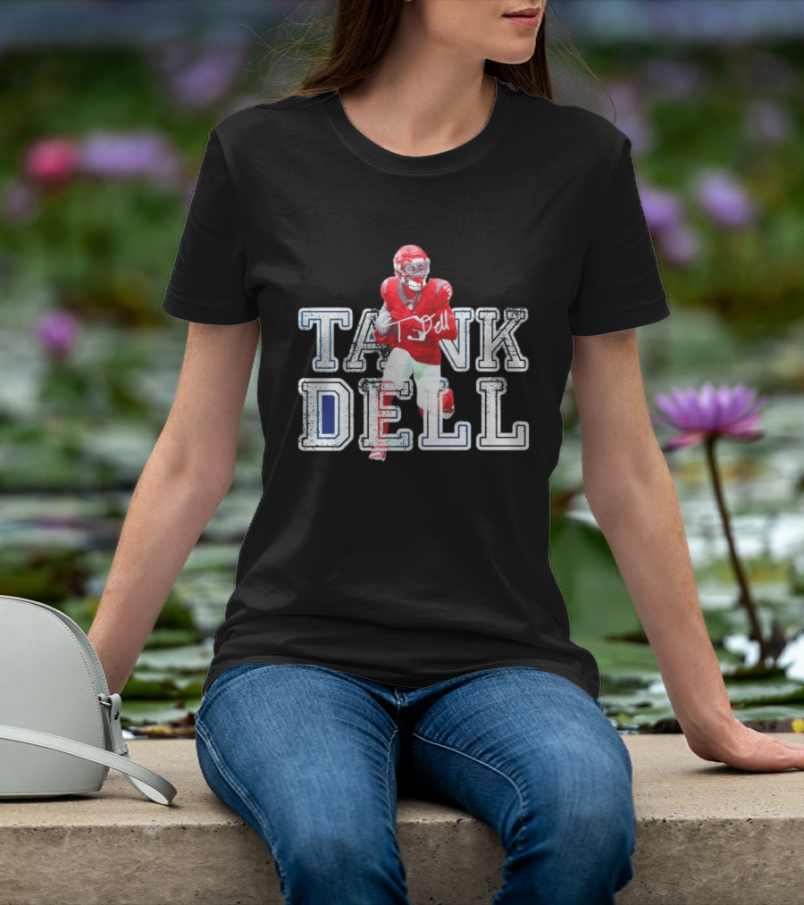 Houston Texans Tank Dell Football Player Run Action T-Shirt