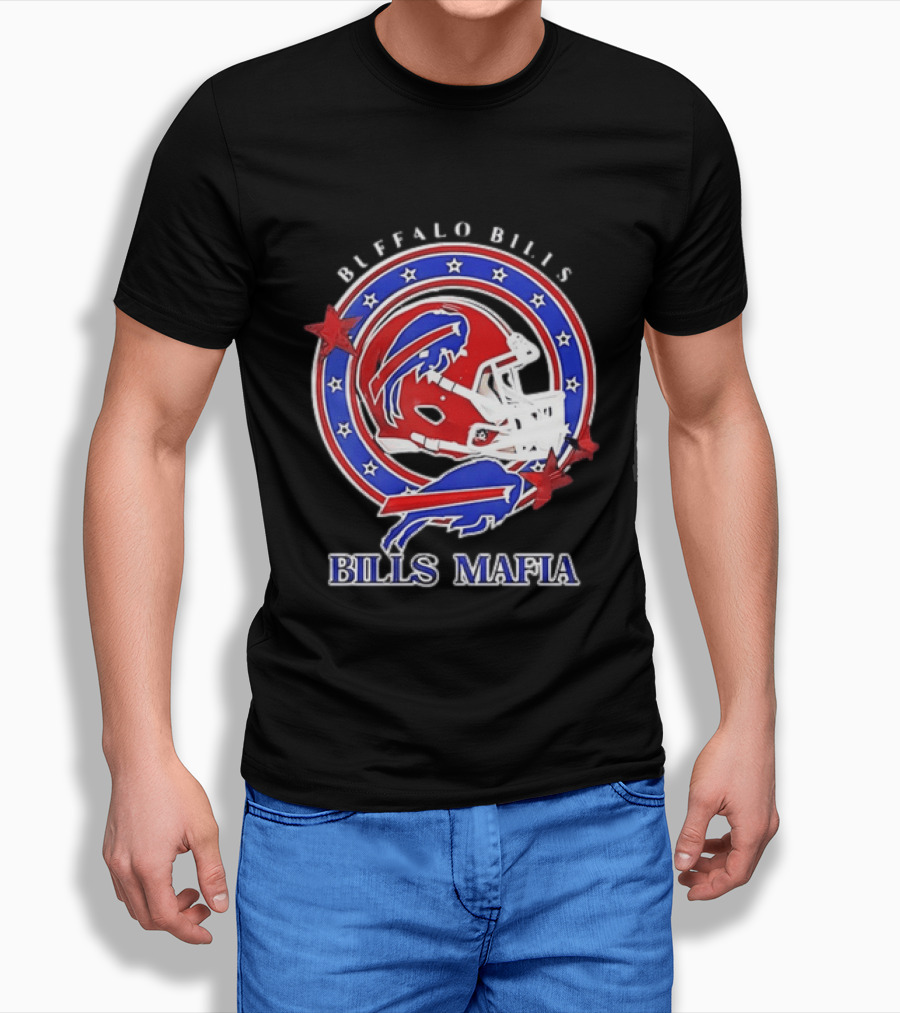 Buffalo Bills Bills Mafia Football Helmet Stars Oval T-Shirt
