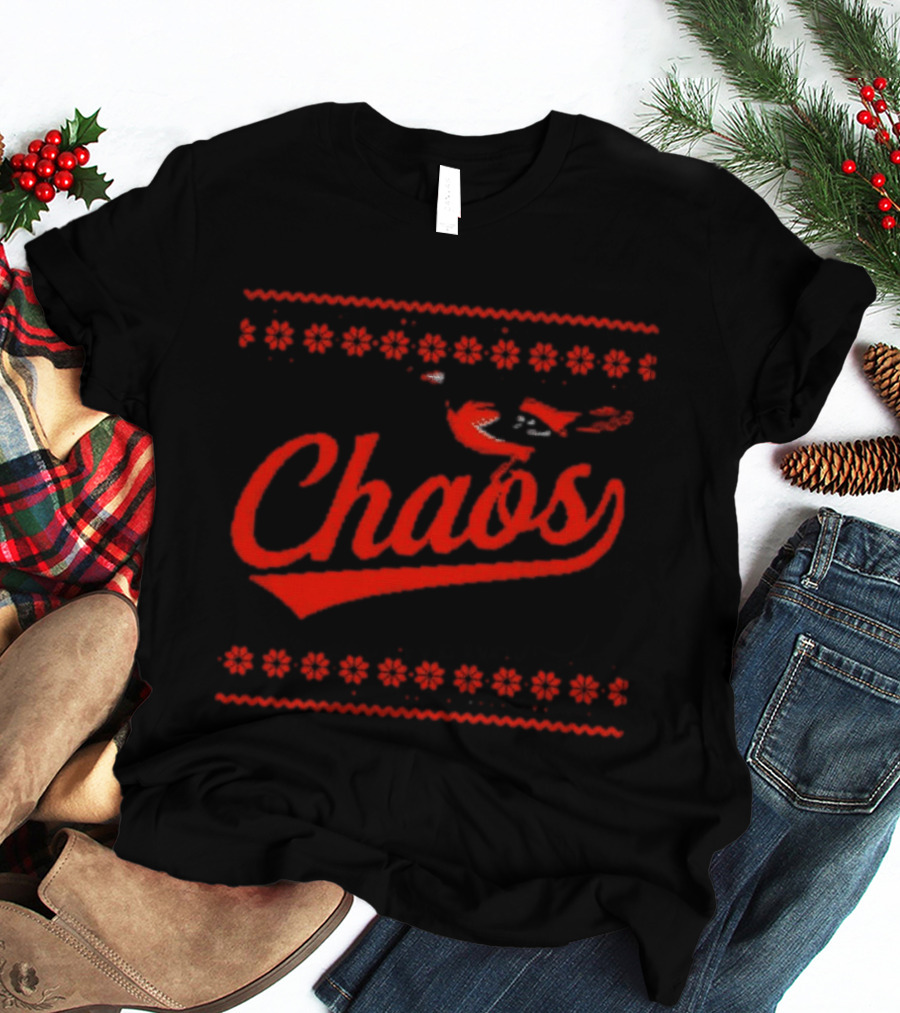 Chaos In Baltimore Orioles Ugly Christmas Sweater T-Shirt