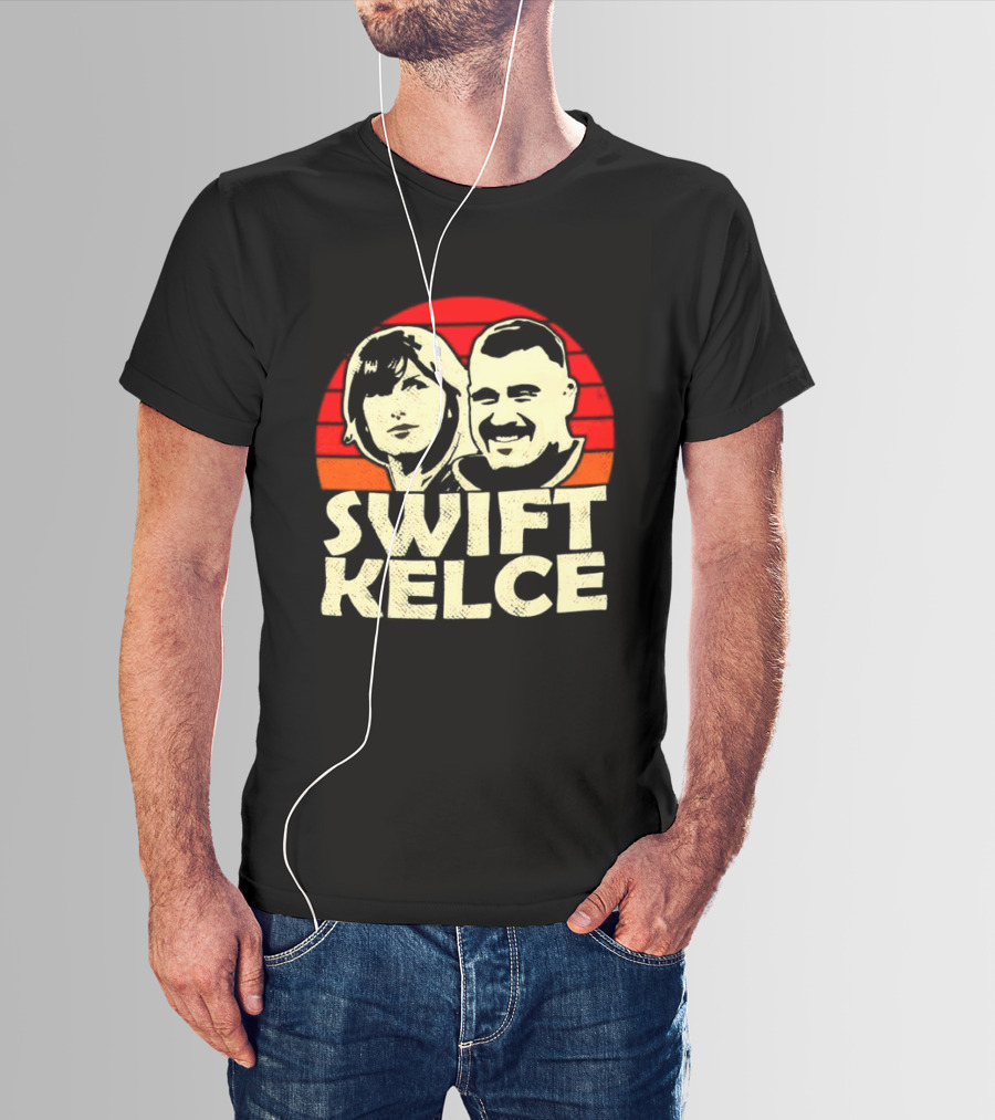Kansas City Chiefs Swift Kelce Red Sunset T-Shirt