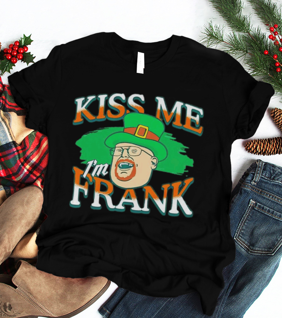 Kiss Me I'm Frank Leprechaun Hat Ginger Beard T-Shirt
