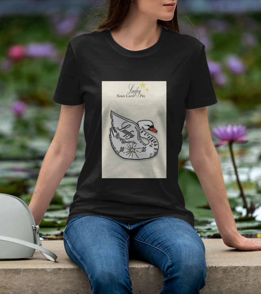 Laufey Swan Card Pin 2025 Stars Event T-Shirt