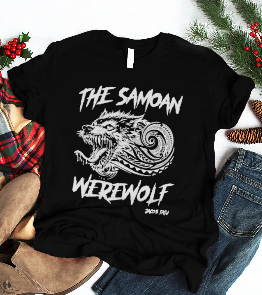 The Samoan Werewolf Jacob Fatu Fierce Tribal Wolf Head T-Shirt