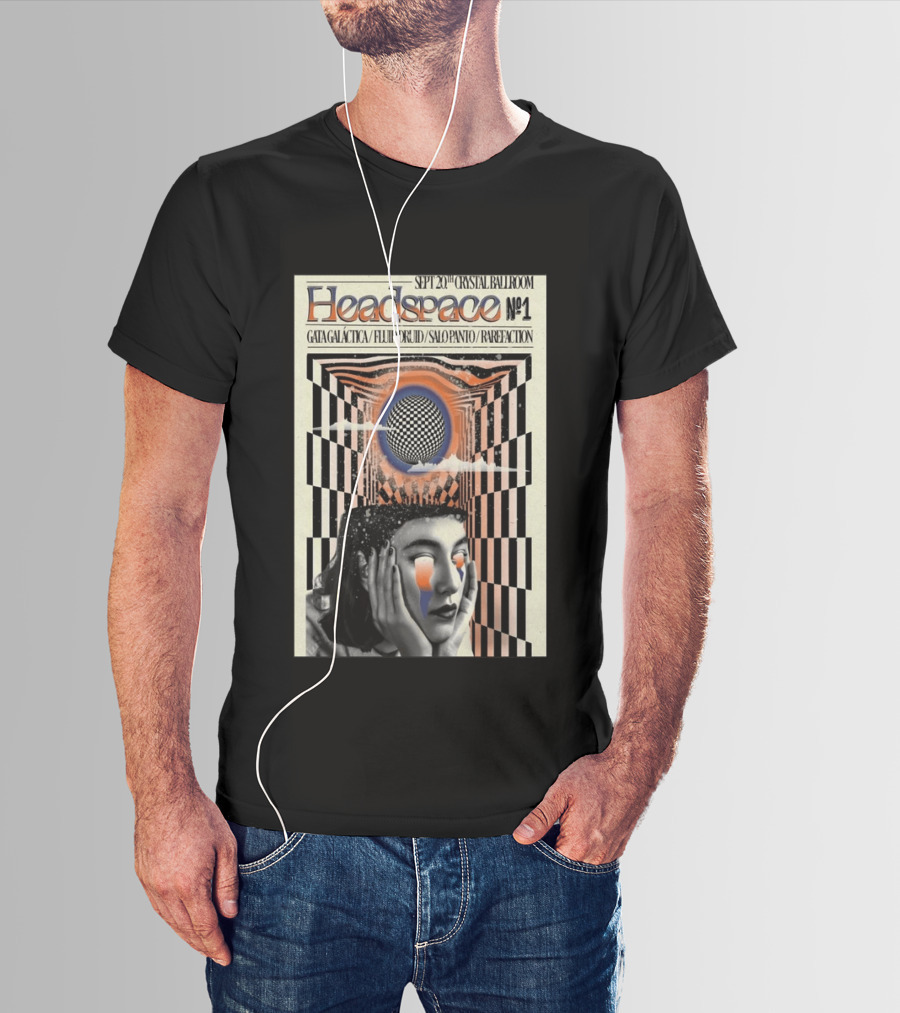 SEPT 20 2025 Crystal Ballroom Headspace No.1 Gata Galactica Fluid Druid Salo Panto Rarefraction T-Shirt