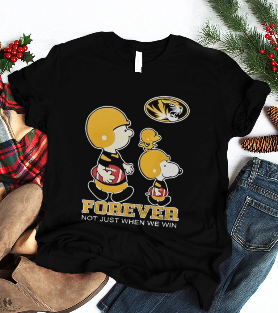 Peanuts Characters Football Mizzou Spirit Forever Not Just When We Win T-Shirt