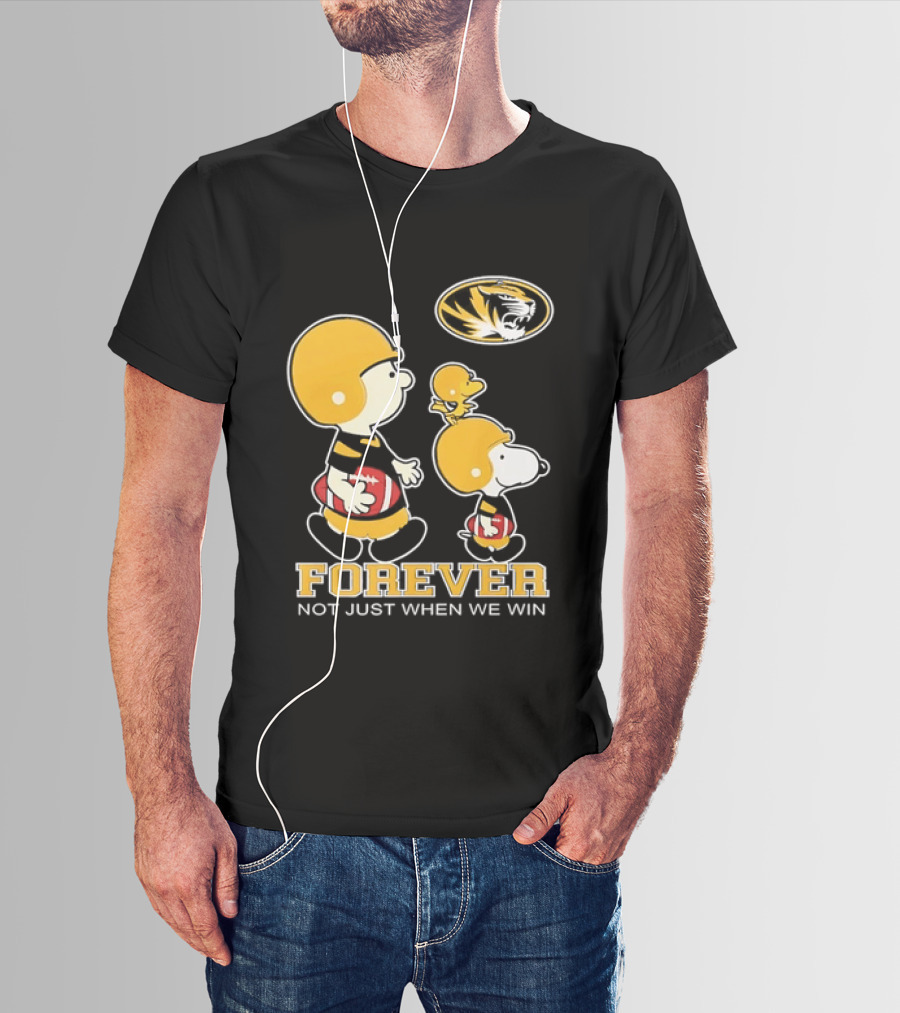 Peanuts Characters Football Mizzou Spirit Forever Not Just When We Win T-Shirt