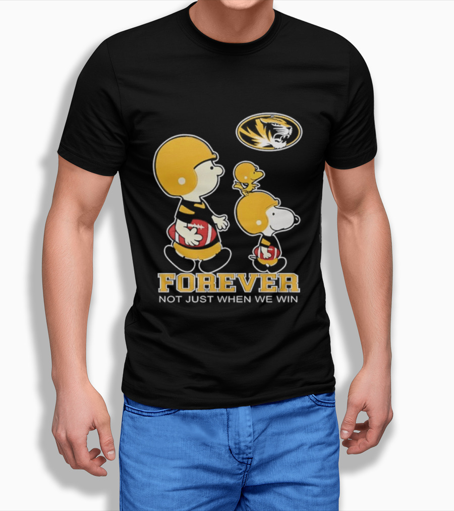 Peanuts Characters Football Mizzou Spirit Forever Not Just When We Win T-Shirt