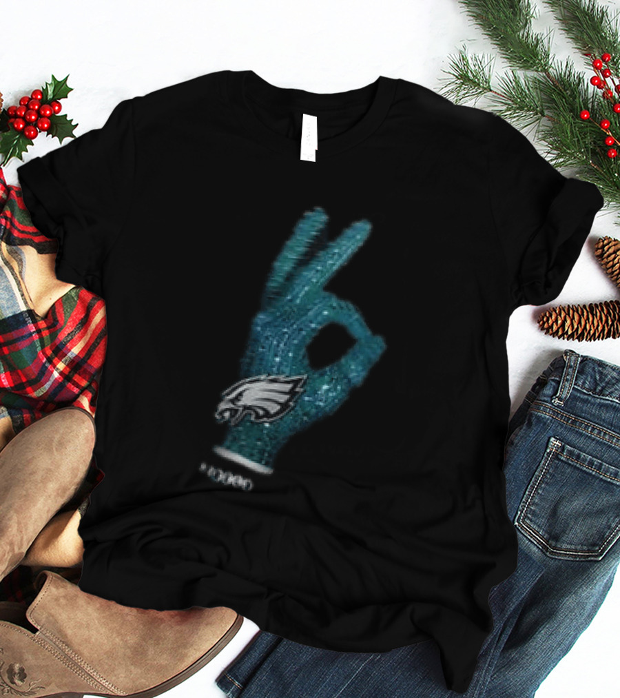 Philadelphia Eagles Glitter Glove OK T-Shirt
