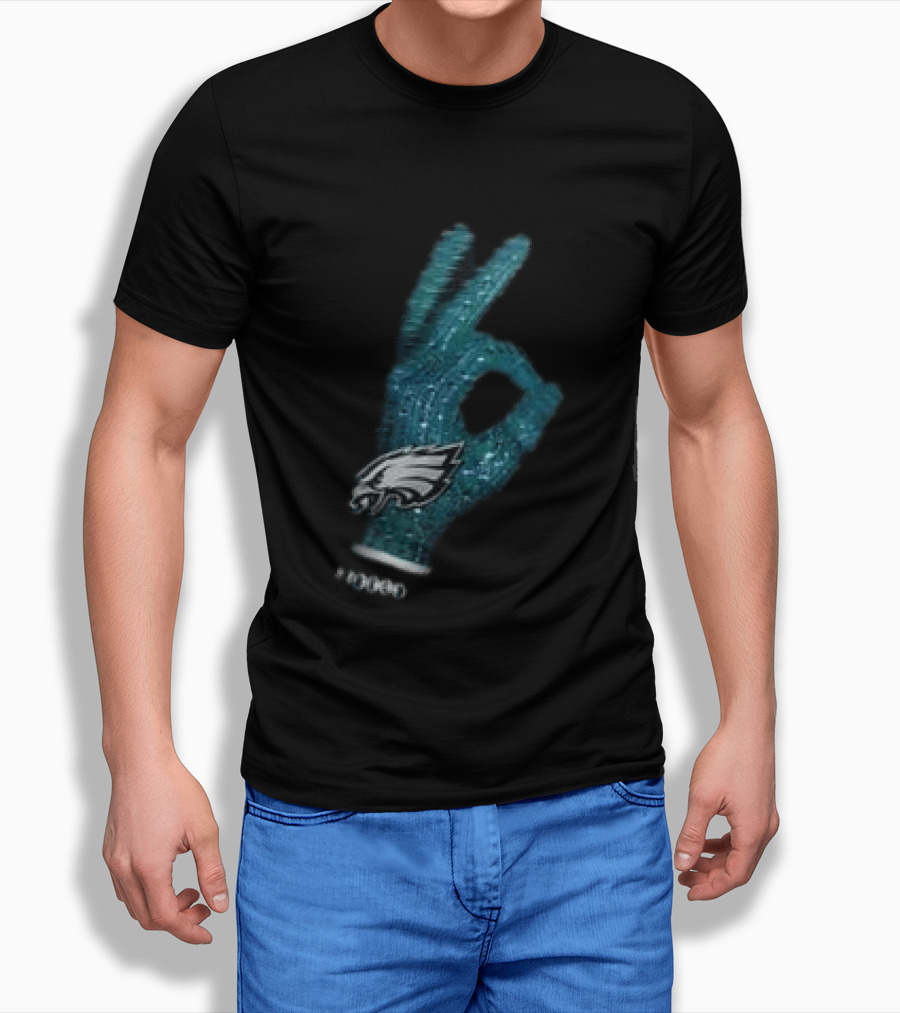 Philadelphia Eagles Glitter Glove OK T-Shirt