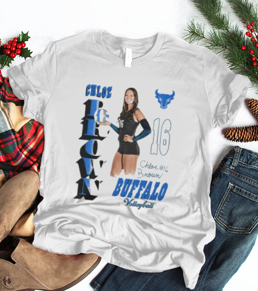 Chloe Brown Buffalo Volleyball Player Number 16 T-Shirt
