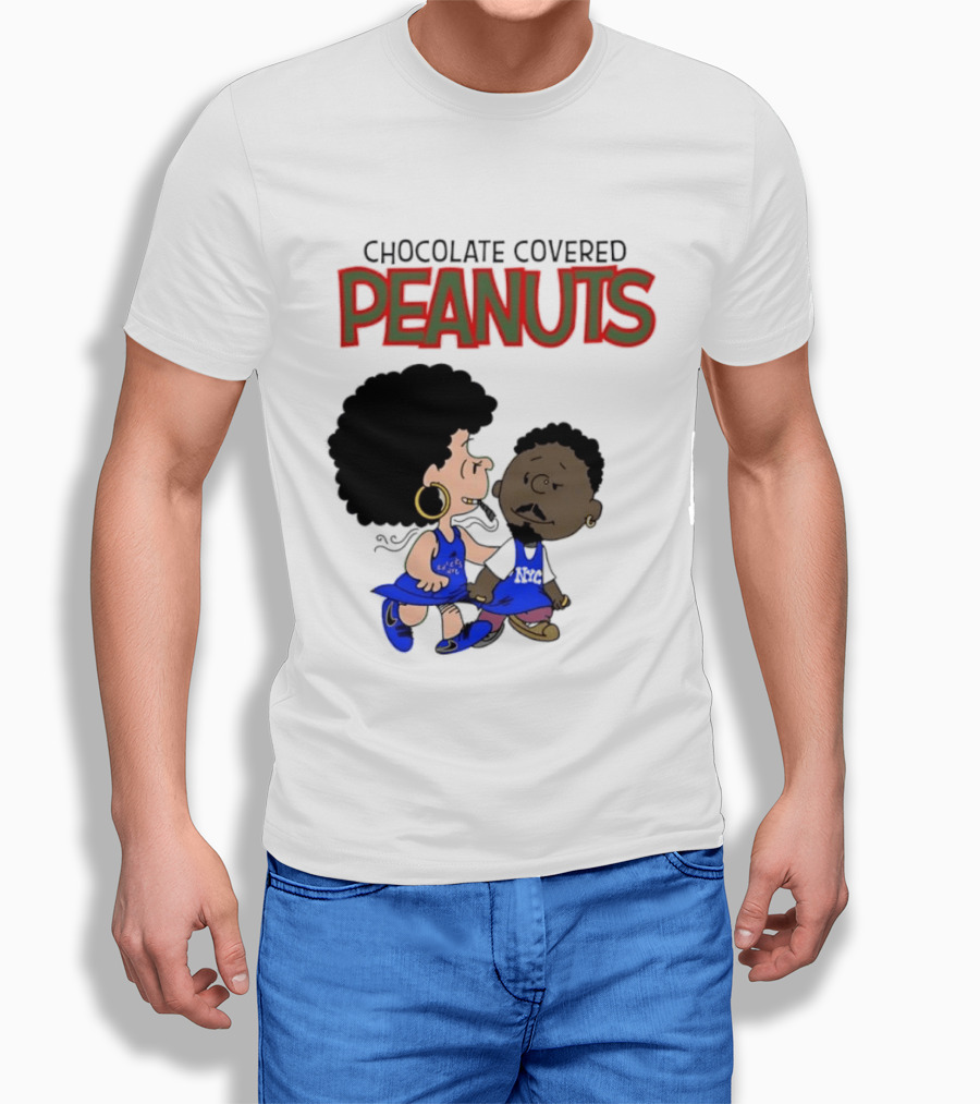 Chocolate Covered Peanuts Characters In Knicks Jerseys T-Shirt
