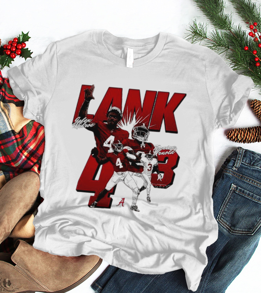 Alabama Crimson Tide Jalen Milroe Terrion Arnold Lank 4th 3 Football Caricature T-Shirt