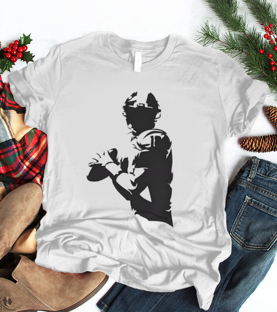 Quarterback Player Silhouette American Football Sports T-Shirt