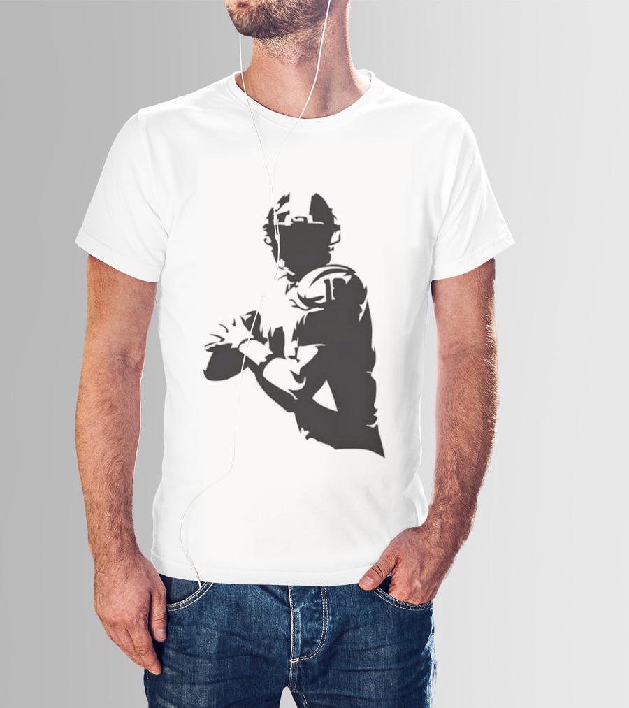 Quarterback Player Silhouette American Football Sports T-Shirt