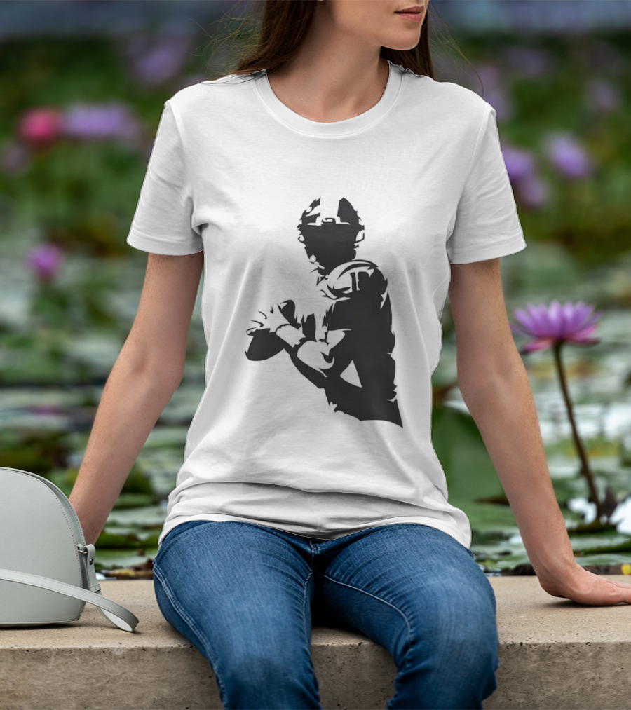 Quarterback Player Silhouette American Football Sports T-Shirt