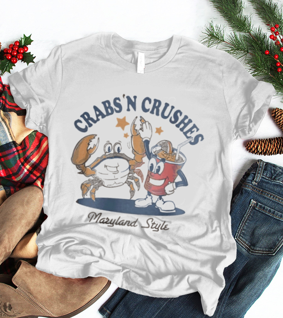 Crabs'n Crushes Maryland Style Cartoon T-Shirt