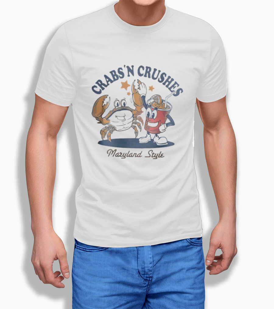 Crabs'n Crushes Maryland Style Cartoon T-Shirt