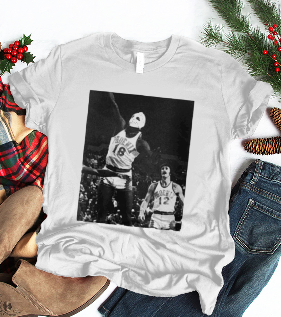 Curtis Perry Wearing Hockey Mask During Phoenix Suns NBA Game T-Shirt