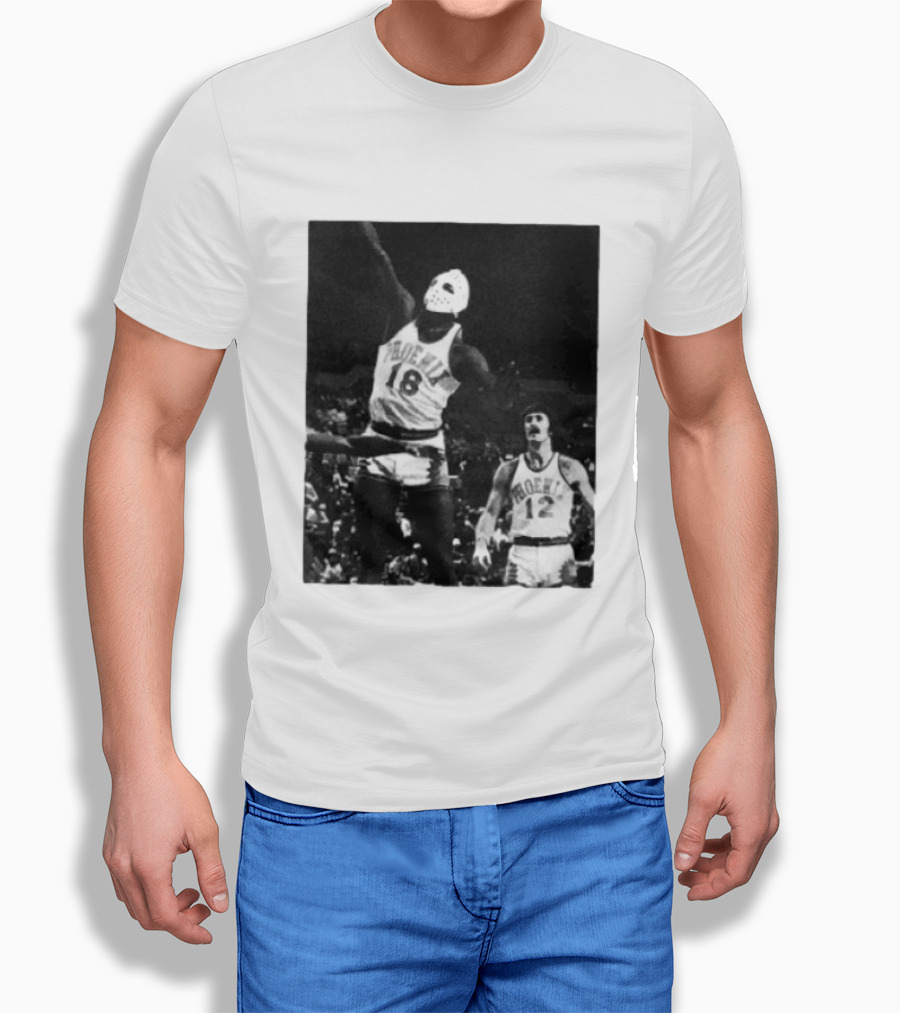 Curtis Perry Wearing Hockey Mask During Phoenix Suns NBA Game T-Shirt