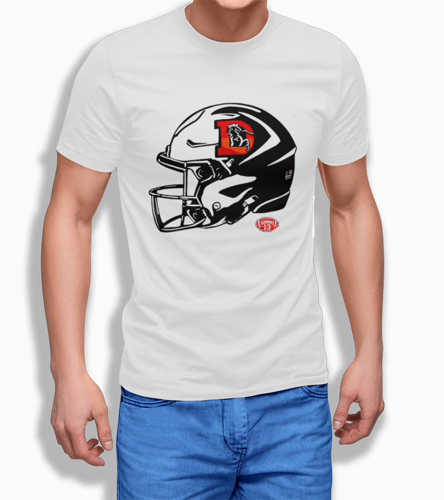 Denver Broncos Vintage D Snowcapped Helmet T-Shirt