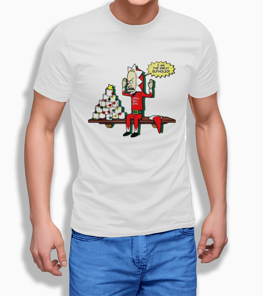 Beavis Jingle Bell Rock I Am The Great Elfholio Christmas T-Shirt