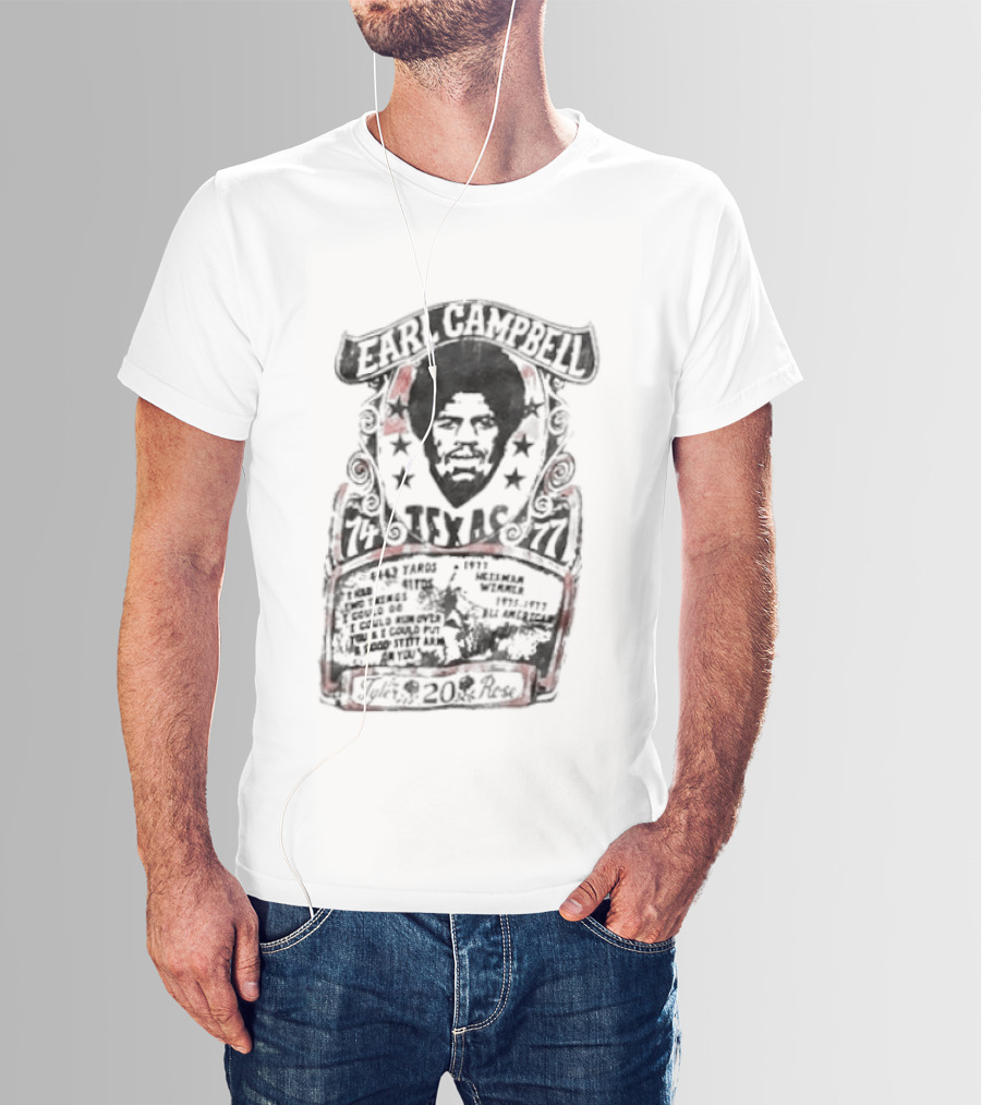 Earl Campbell Texas Longhorns Number 20 Football Legacy Roots Of Fight 1974 1976 T-Shirt