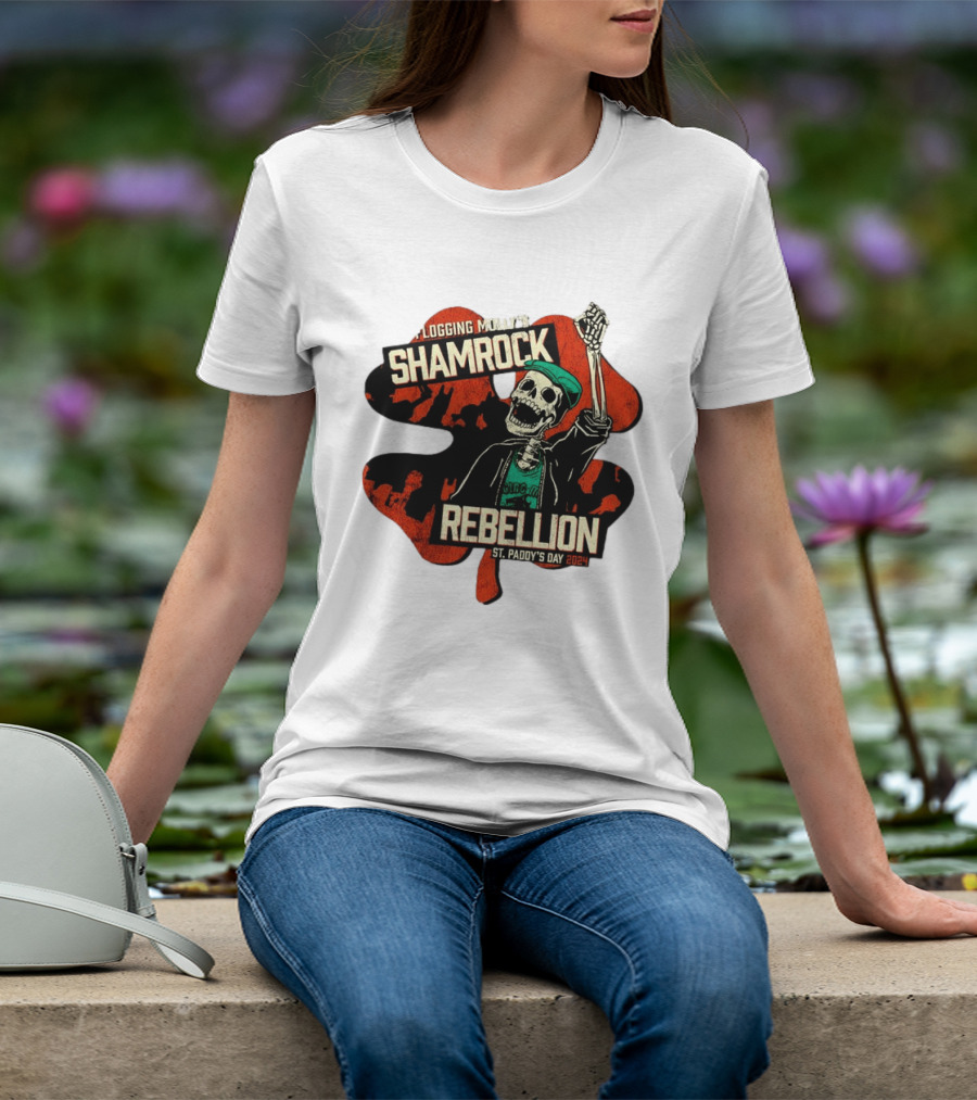 Flogging Molly Shamrock Rebellion St. Paddy's Day 2024 Skeleton T-Shirt