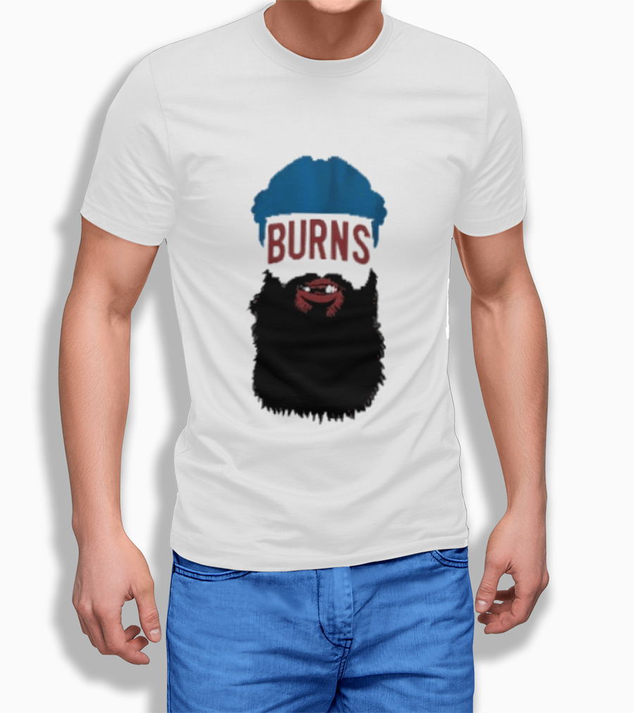 Brent Burns Beard Blue And Red Text Colorado Hockey Fan T-Shirt