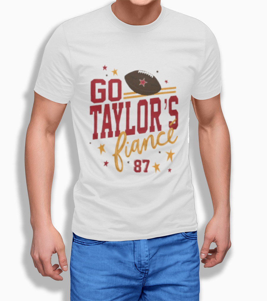 Go Taylor's Fiancé 87 Football Stars And Stripes T-Shirt