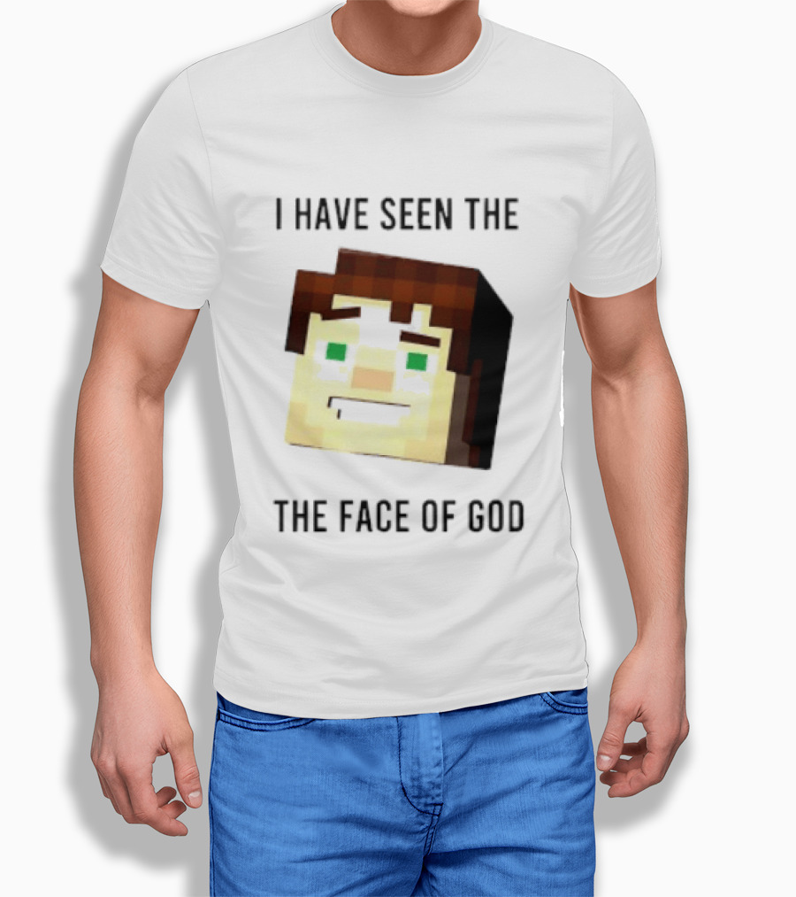 I Have Seen The Face Of God Minecraft Style Pixel T-Shirt