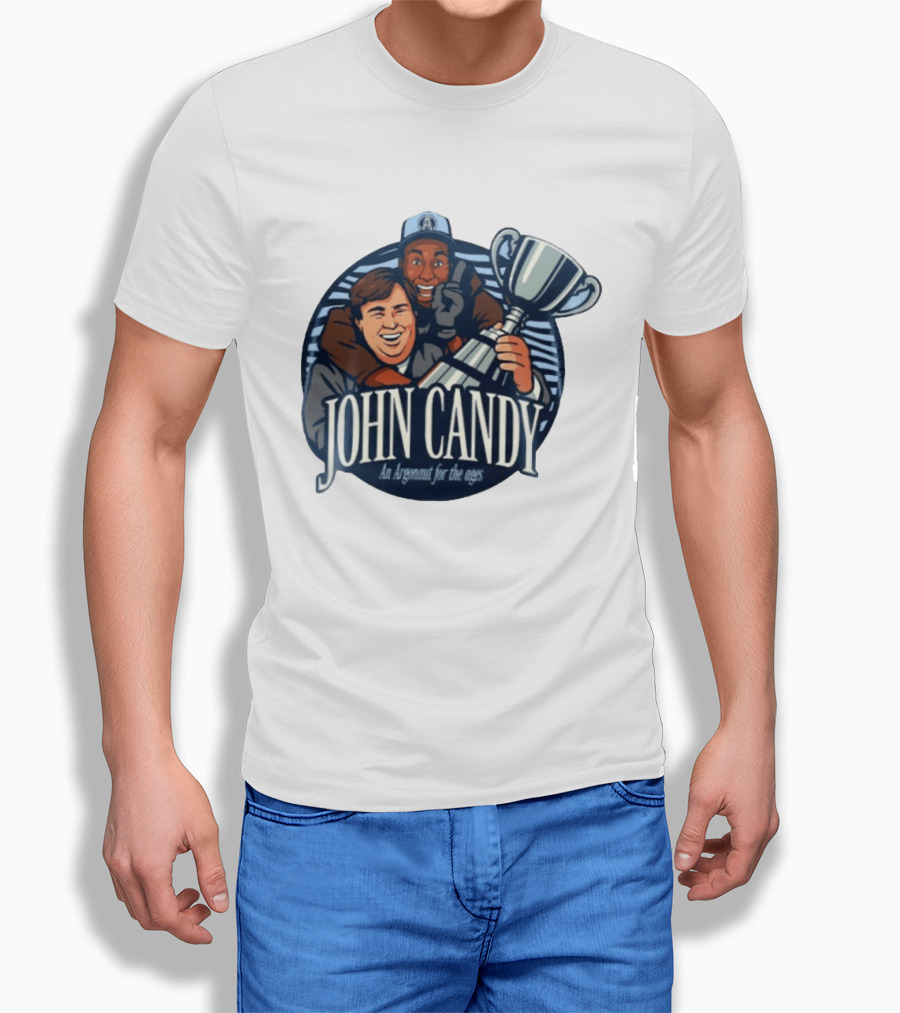 John Candy CFL Argonaut Icon Holding Trophy T-Shirt
