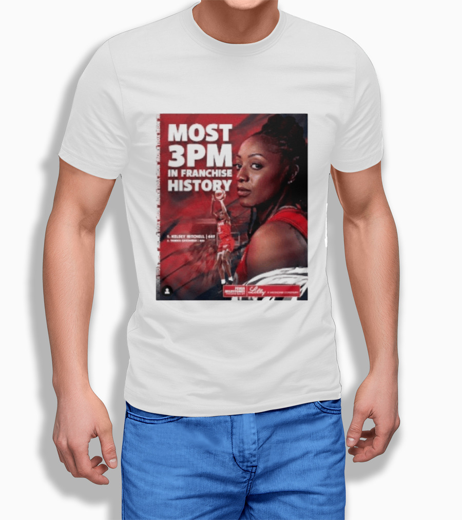 Kelsey Mitchell Most 3PM In Franchise History Indiana Fever T-Shirt