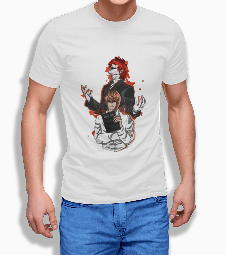 Light Yagami Raito And Ryuk Holding Death Note Anime T-Shirt