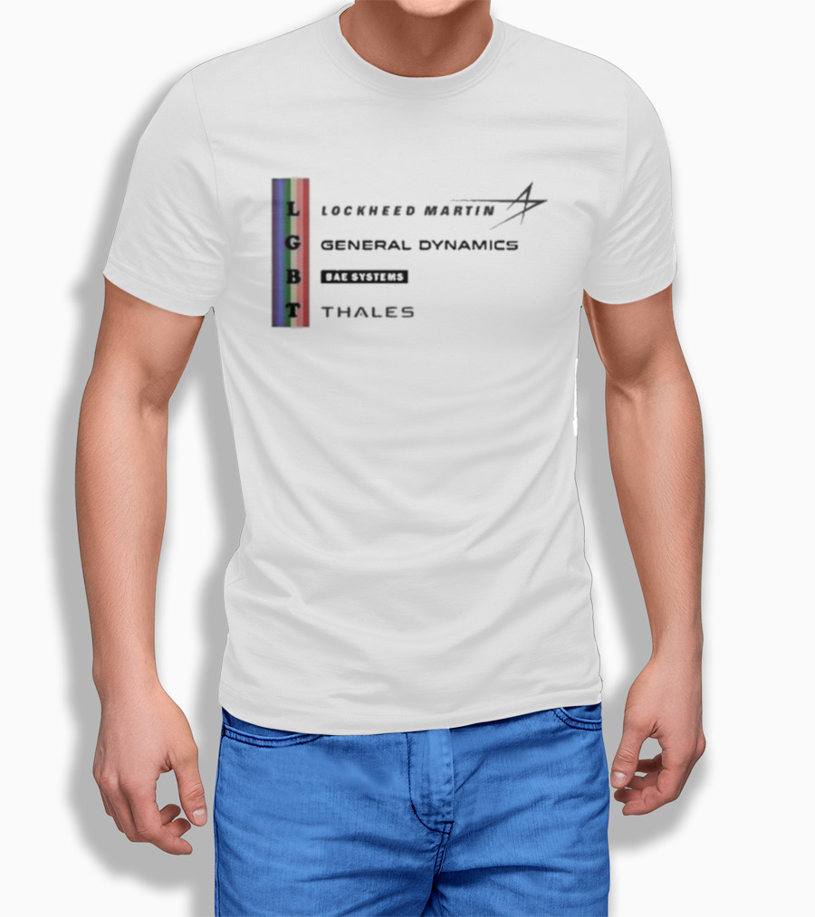 Lockheed Martin General Dynamics BAE Systems Thales LGBT Rainbow Vertical T-Shirt