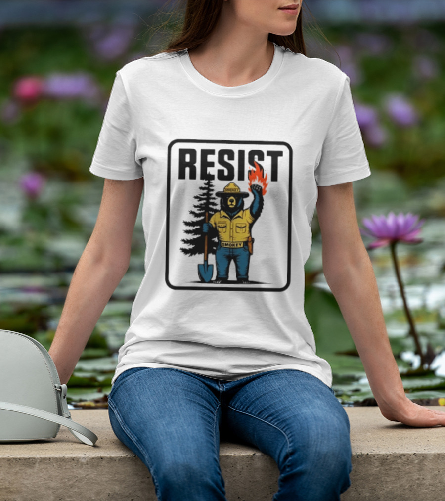 Resist Smokey Fire Prevention Bear California Forest T-Shirt