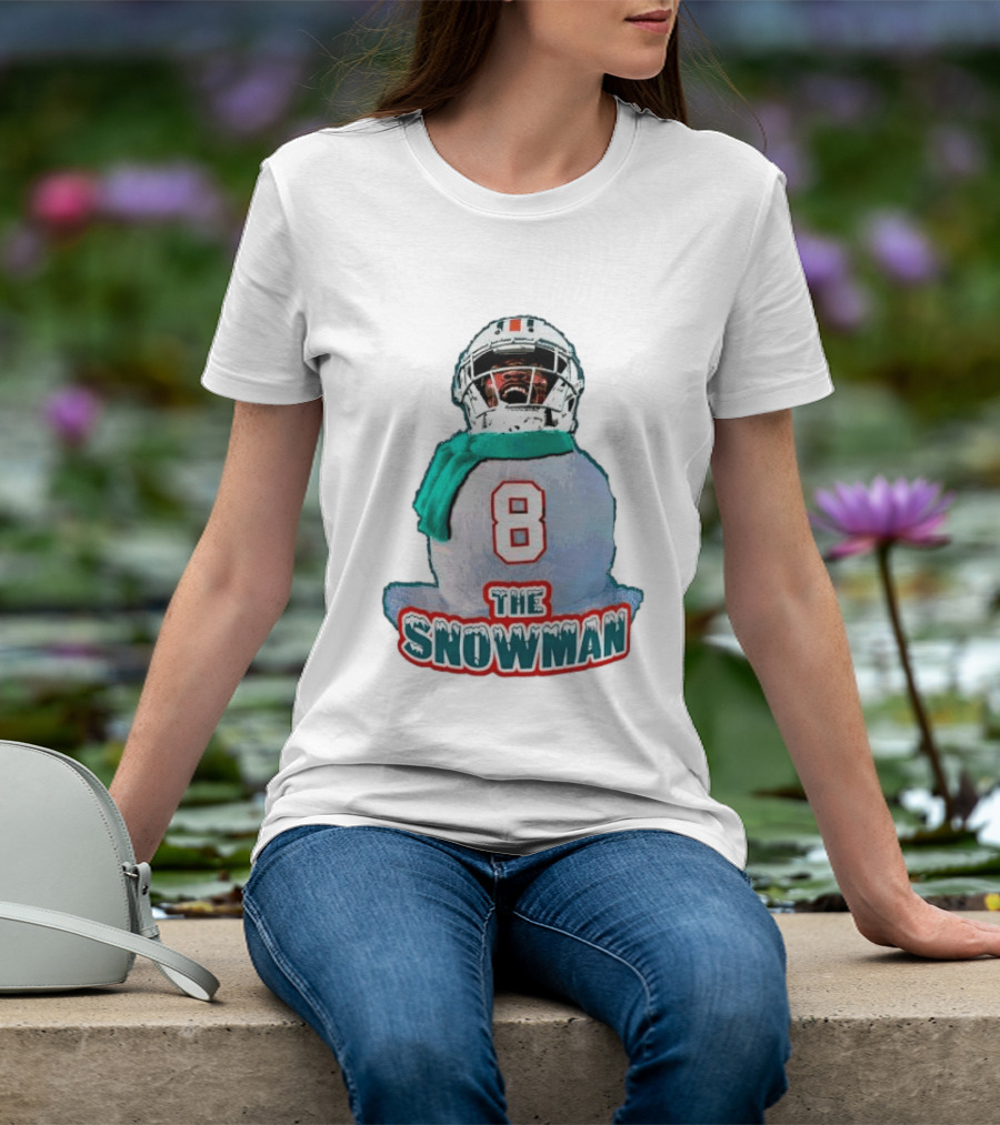 Miami Dolphins Jevon Holland 8 The Snowman Christmas T-Shirt