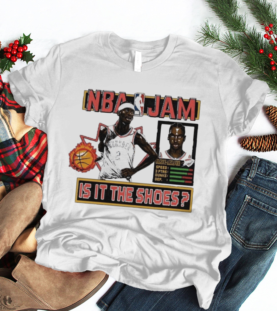 Shai Gilgeous Alexander Oklahoma City Thunder NBA Jam Is It The Shoes Homage Tri Blend T-Shirt