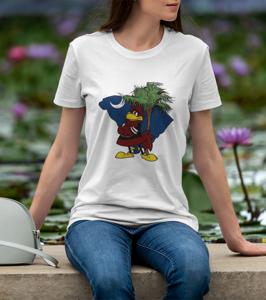 South Carolina Gamecocks Hey Gamecocks Mascot Palmetto Crescent T-Shirt