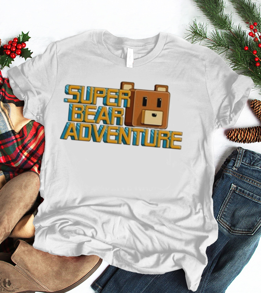 Super Bear Adventure Pixel Art Bear Face T-Shirt