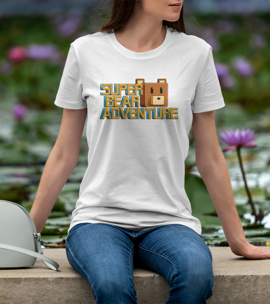Super Bear Adventure Pixel Art Bear Face T-Shirt