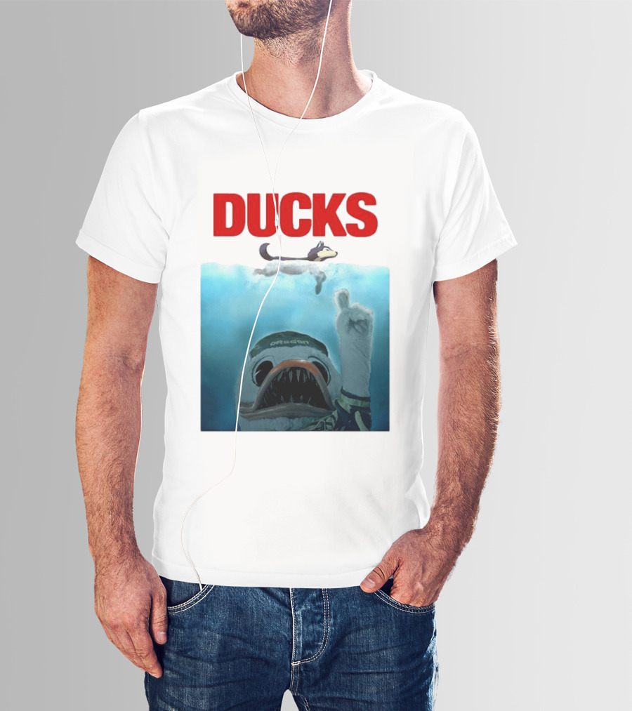 Oregon Ducks Jaws Parody With Washington Huskies Rivalry T-Shirt