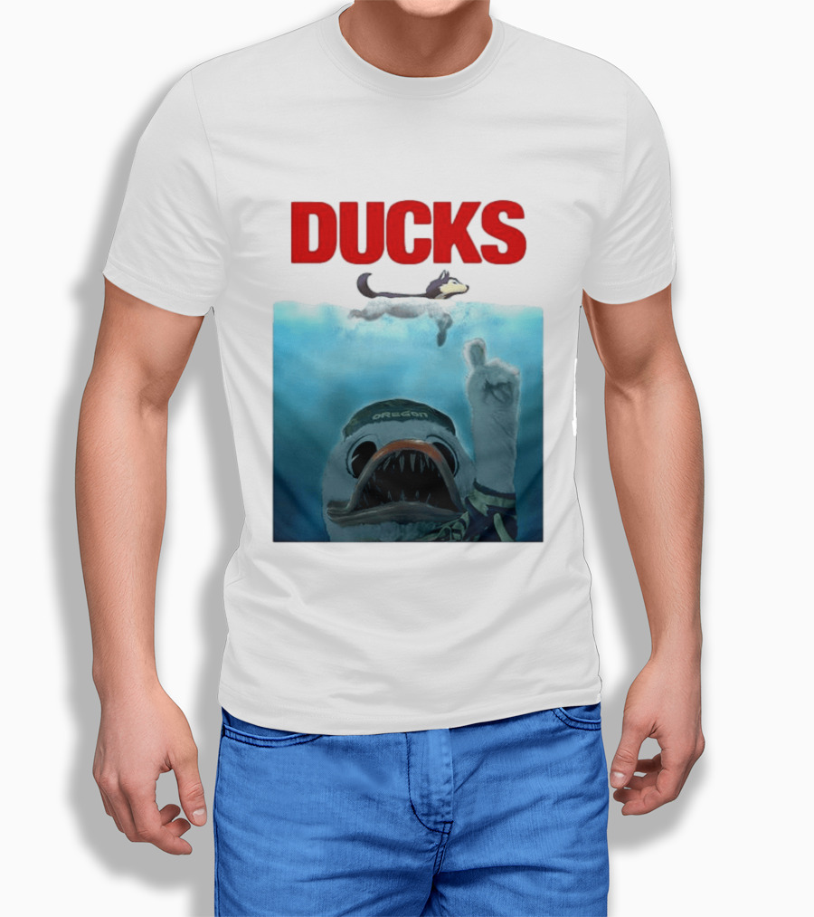 Oregon Ducks Jaws Parody With Washington Huskies Rivalry T-Shirt