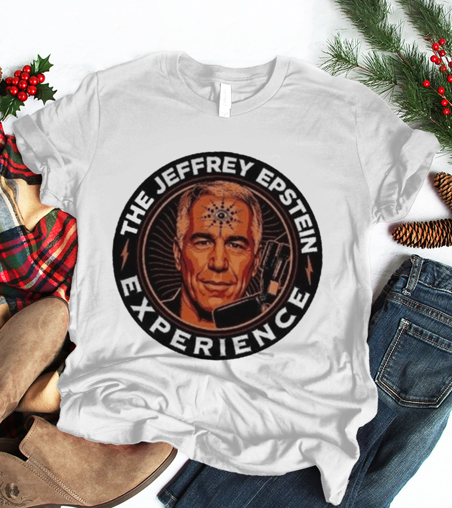 The Jeffrey Epstein Experience Meme Parody Headshot With Microphone And Psychedelic T-Shirt