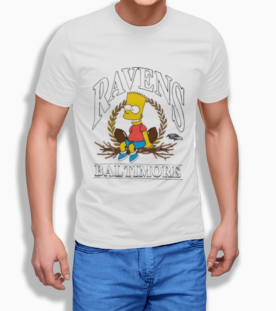 Baltimore Ravens Bart Simpson Crossover 2025 T-Shirt