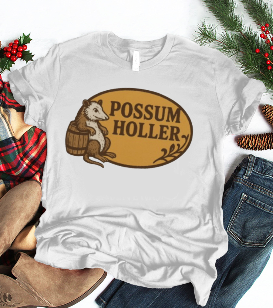 Possum Holler Rustic Opossum With Barrel T-Shirt